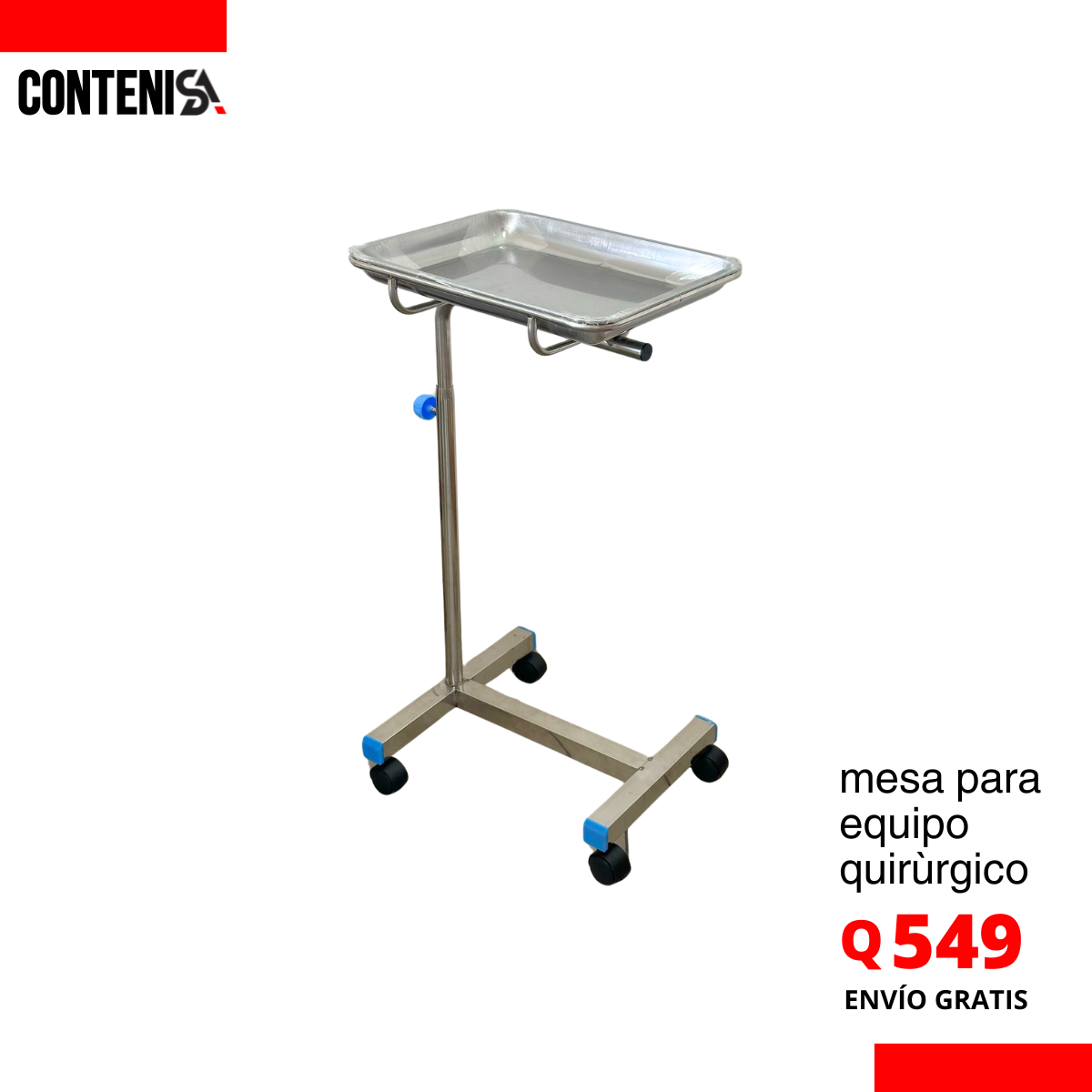Mesa de mayo para utensilios quirúrgicos