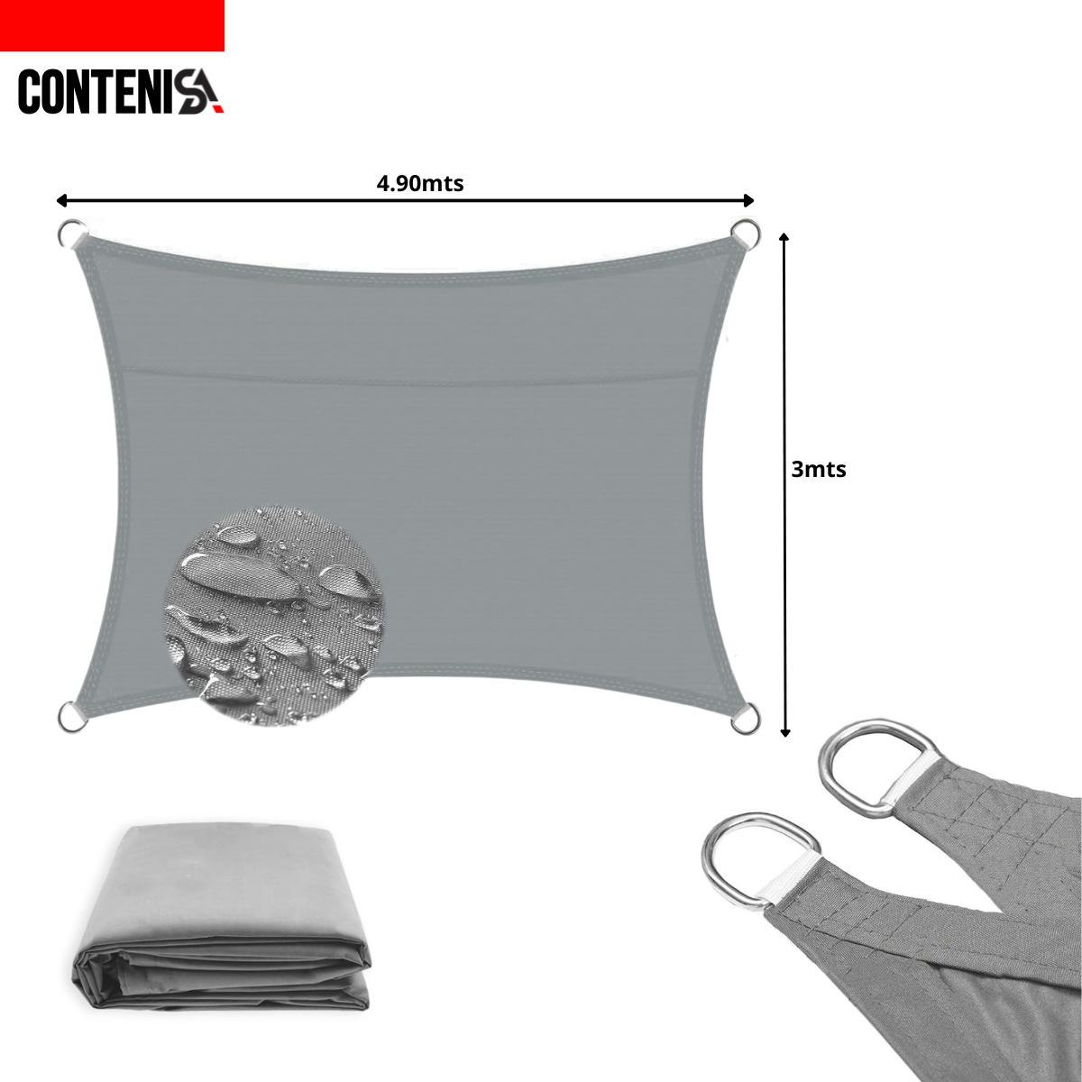 Sombra rectangular para exteriores
