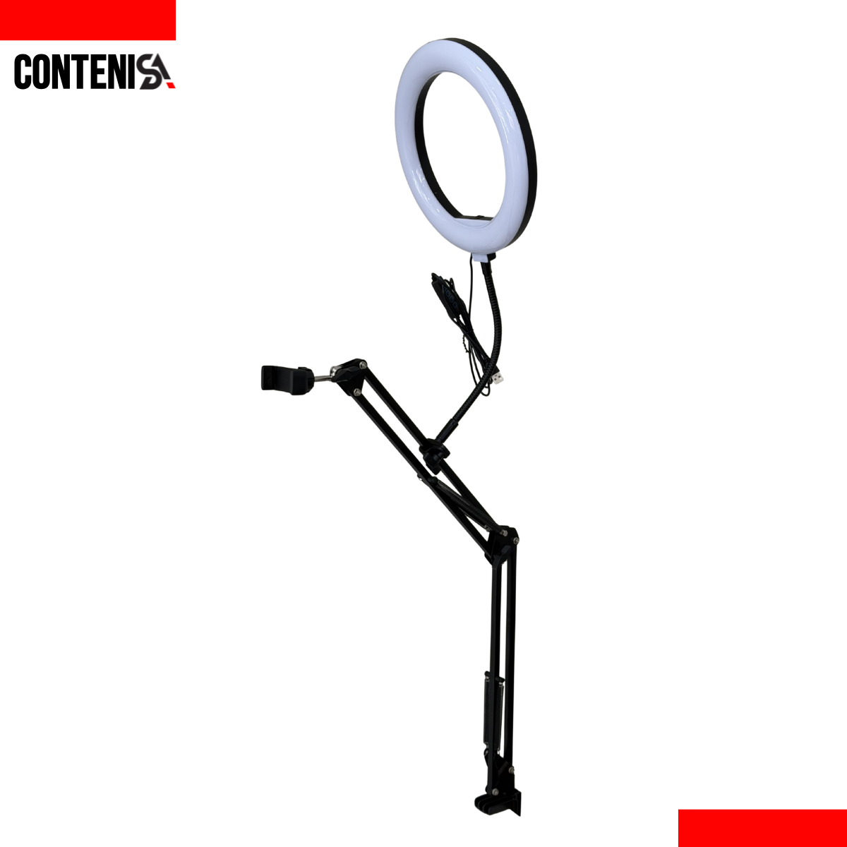 Lámpara LED con sujetador para celular