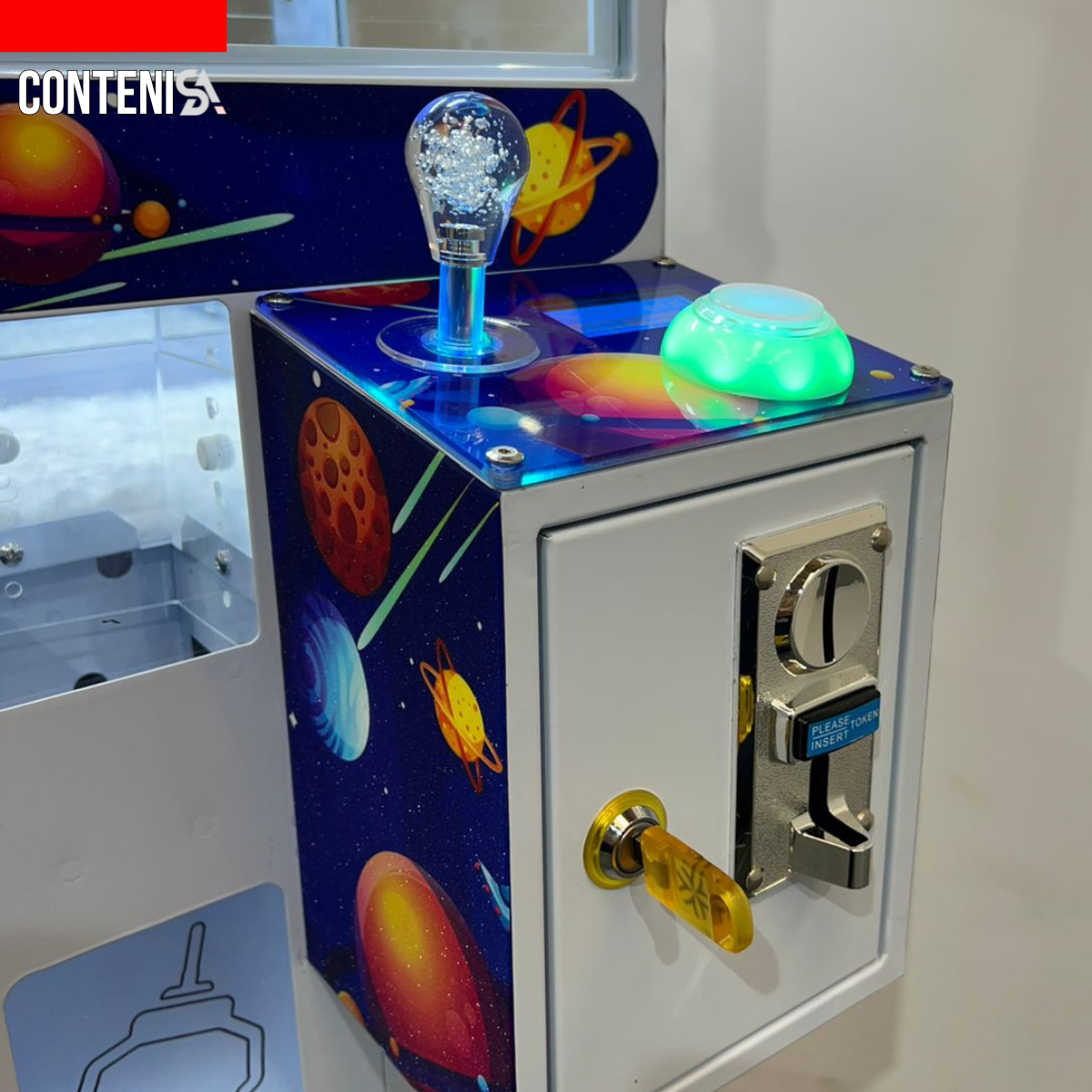Juego accionado por  monedas atrapa peluches  Pequeña (Space)