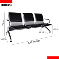 Silla triple para sala espera