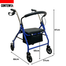 Andador con 4 ruedas y frenos