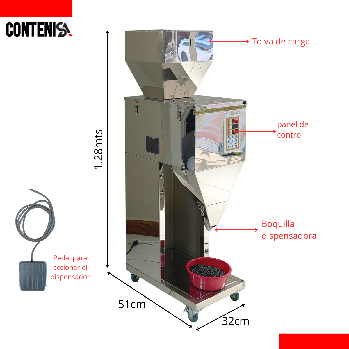 Dosificadora grande de granos y harinas