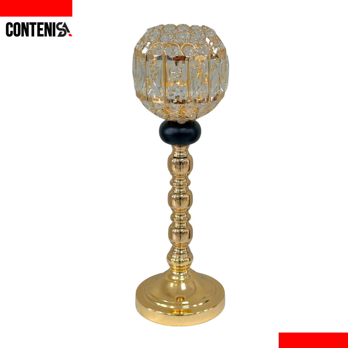 Candelabro tipo esfera de cristales