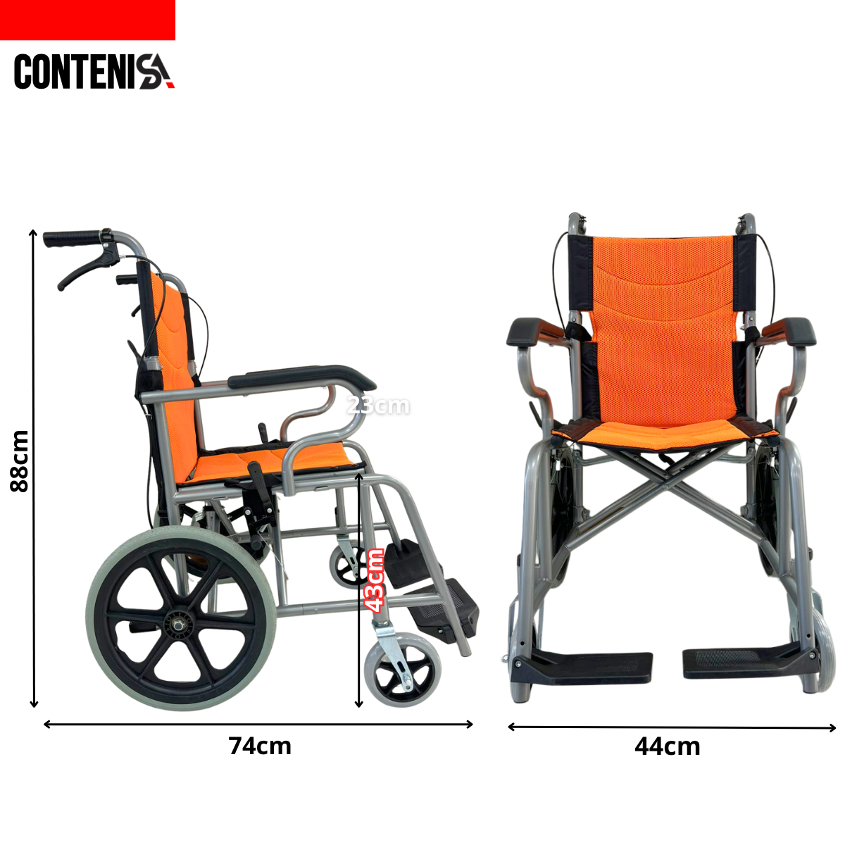 Silla de ruedas naranja