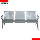 Silla de espera triple plateada