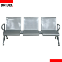 Silla de espera triple plateada