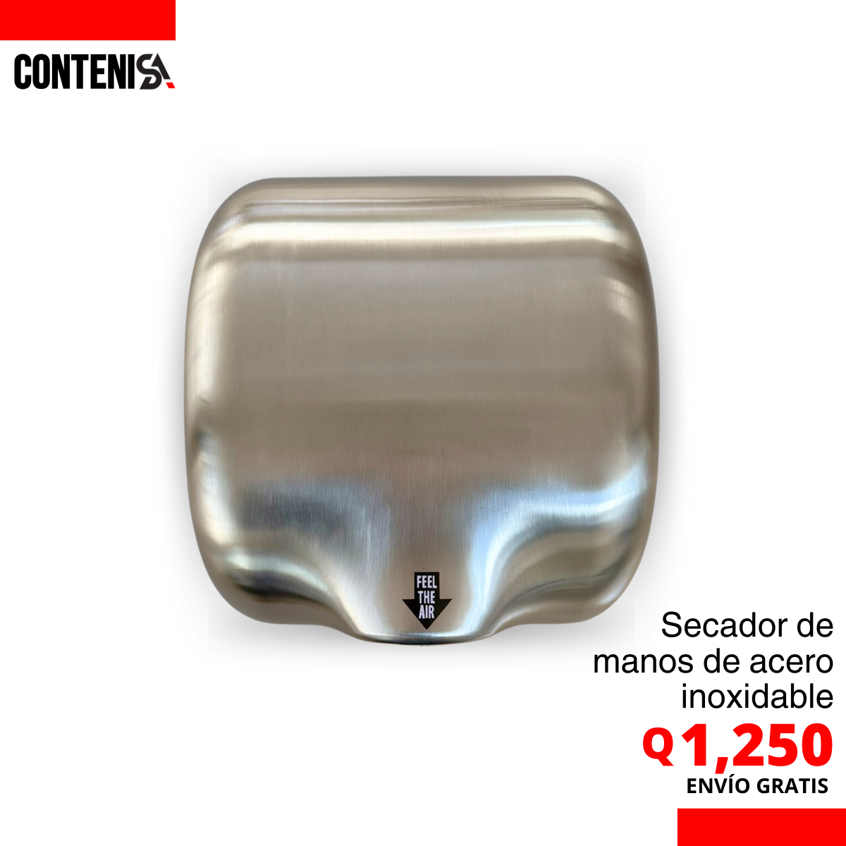 Secador de manos de acero inoxidable