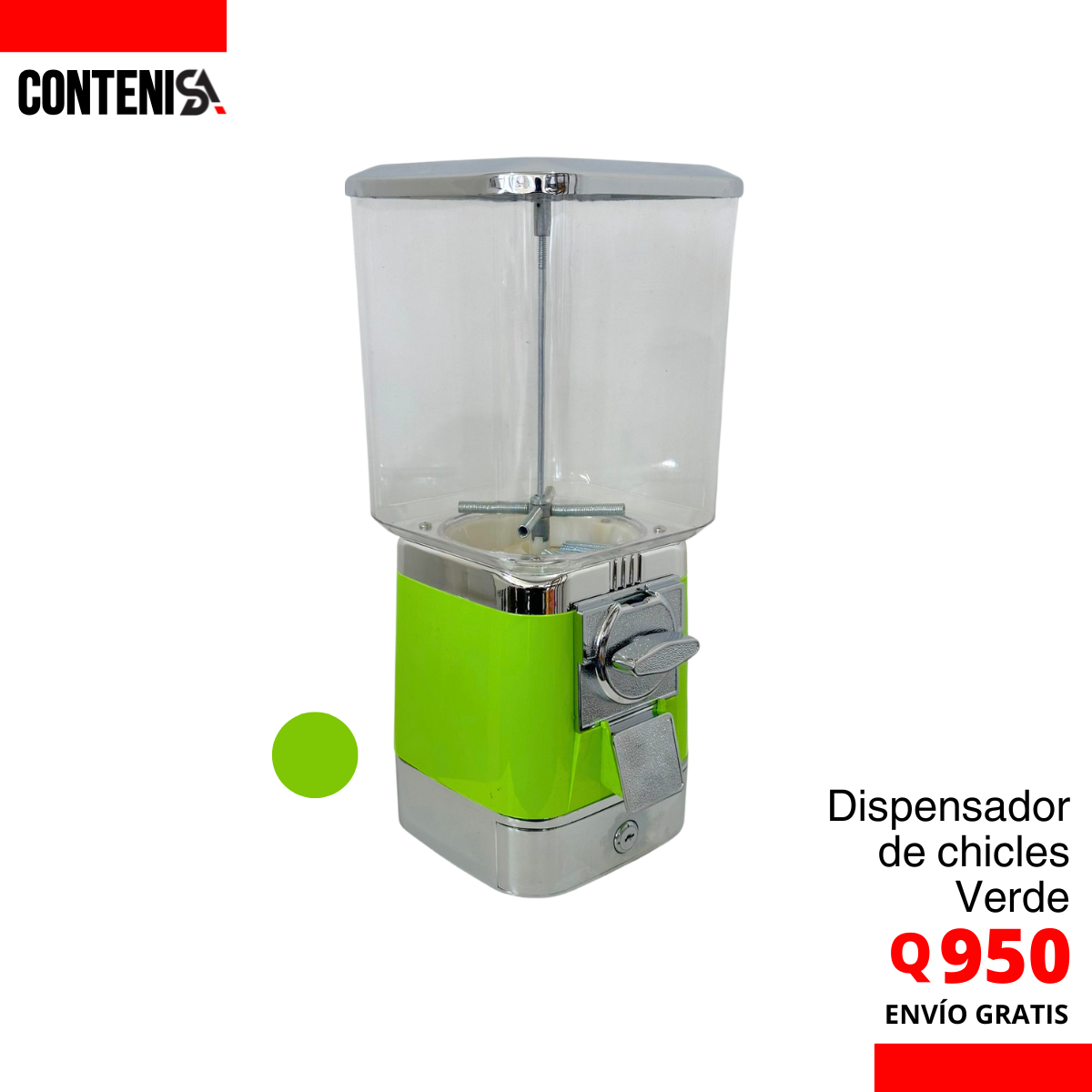 Dispensador individual de chicles VERDE