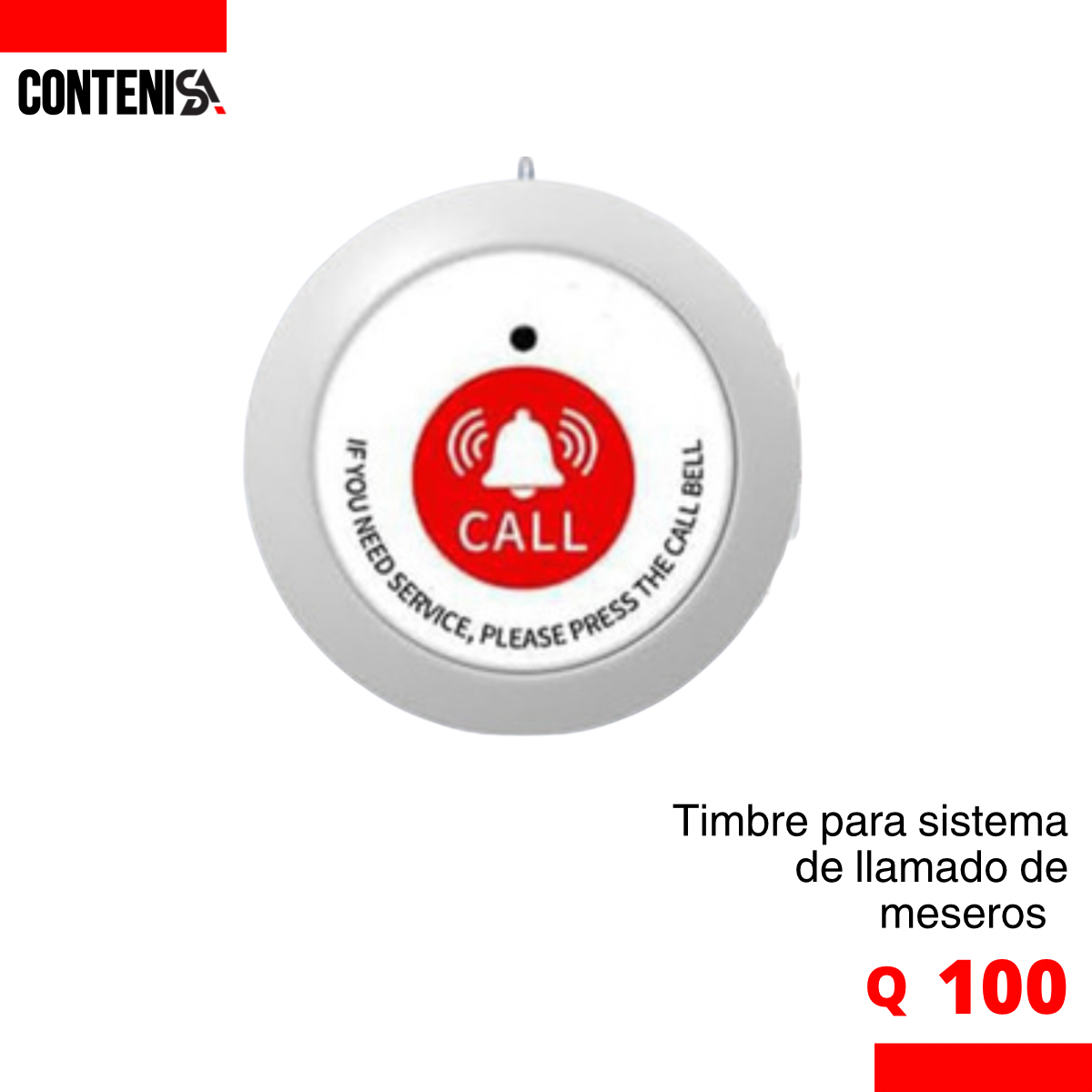Timbre para sistema de llamado de meseros