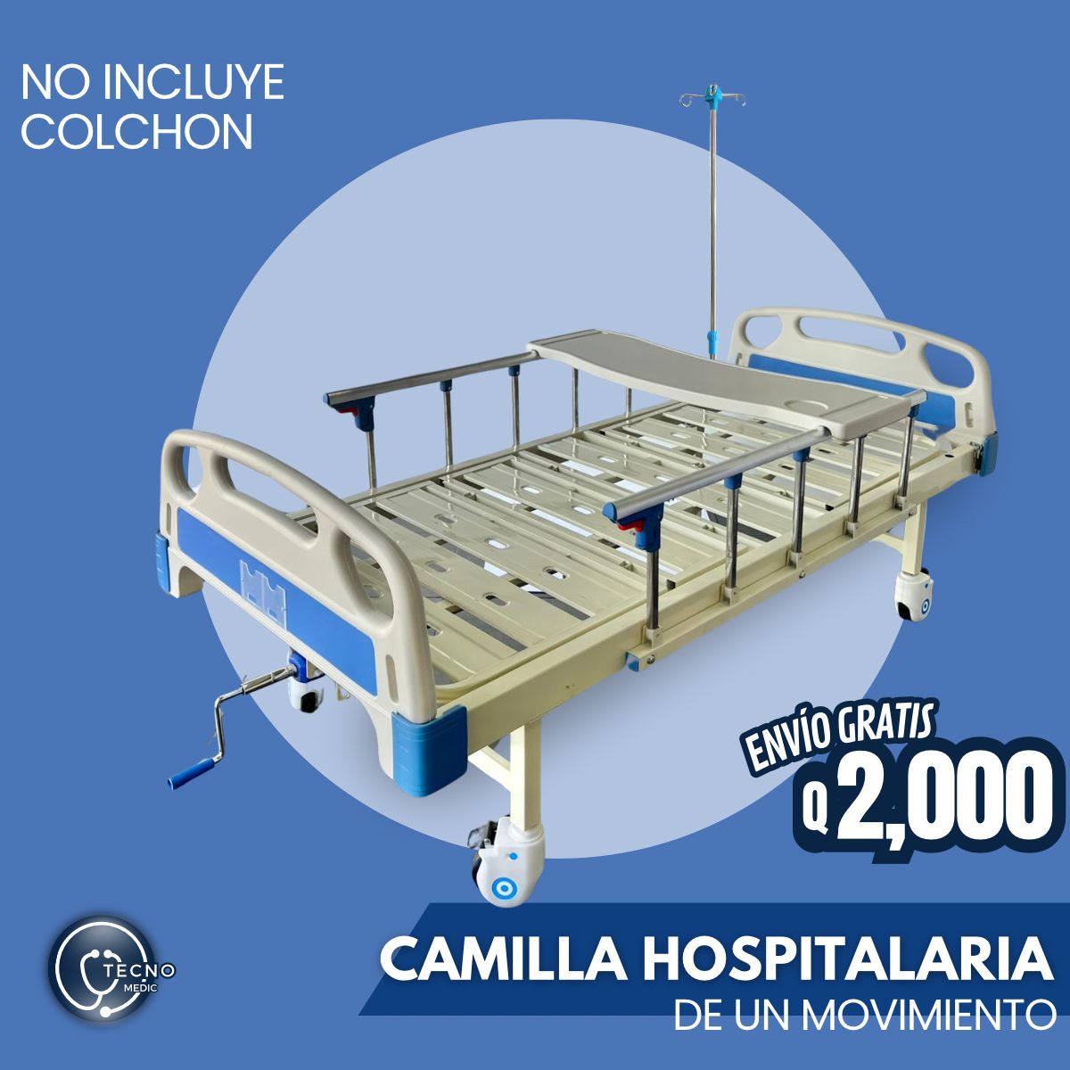 CAMILLA HOSPITALARIA SIN COLCHON 1 MOVIMIENTO