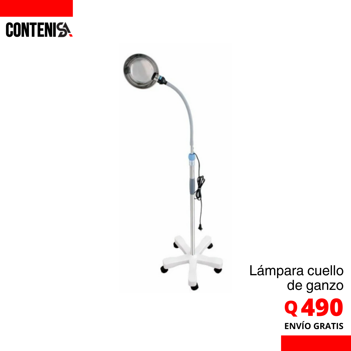 LAMPARA CON FOCO CUELLO GANZO