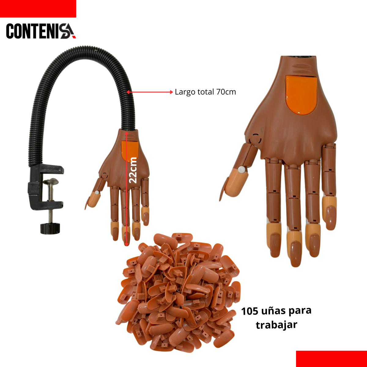 Maniquí de manos para hacer uñas acrílicas