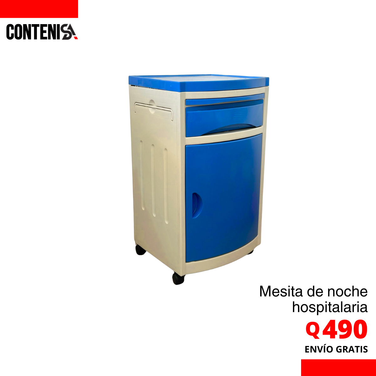 Mesita de noche hospitalaria