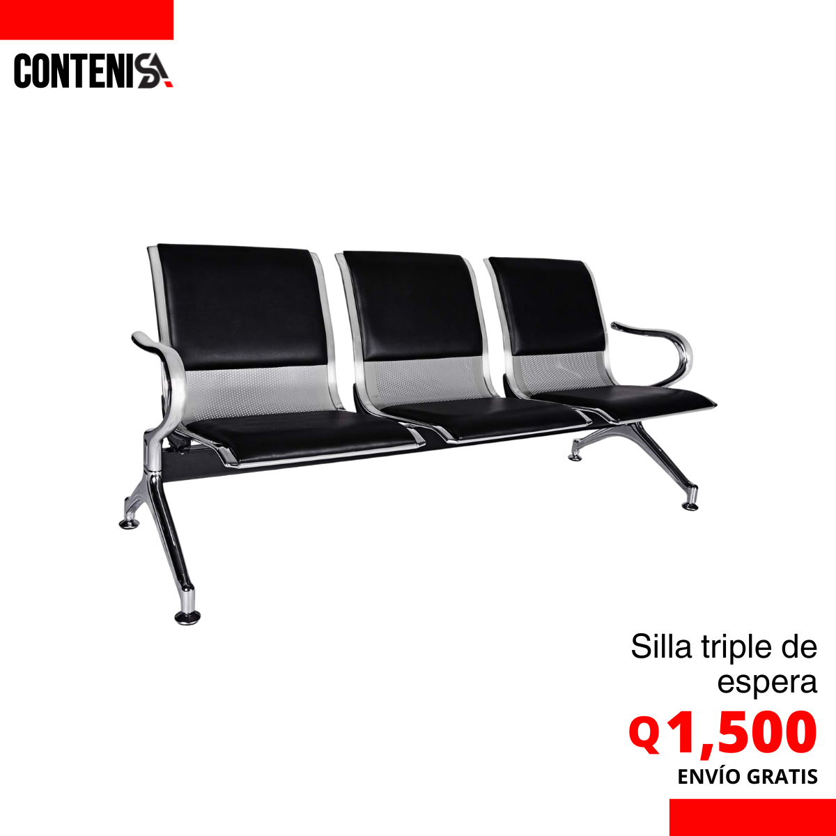 Silla triple de espera