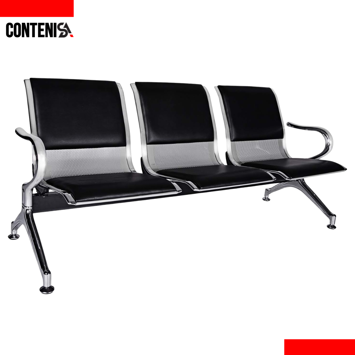 Silla triple para sala espera