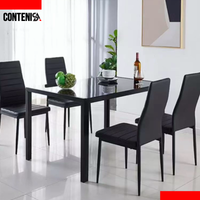 Amueblado de comedor (negro) rectangular