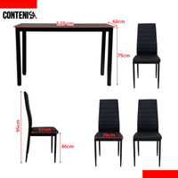 Amueblado de comedor (negro) rectangular