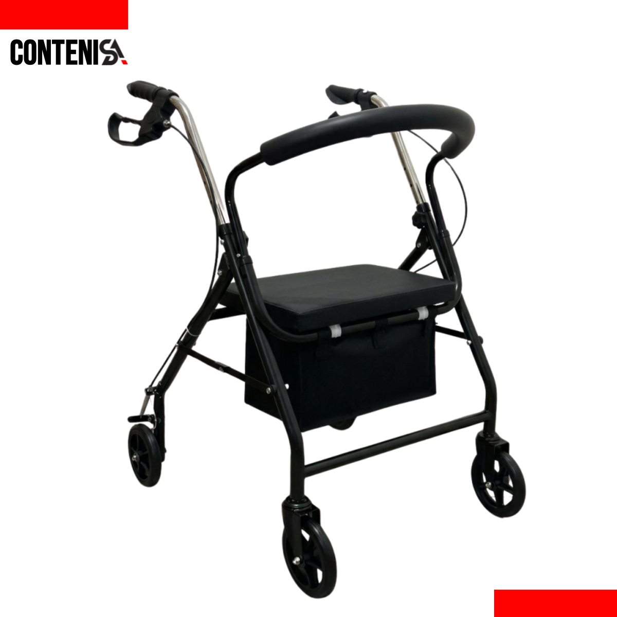 Andador con 4 ruedas y frenos