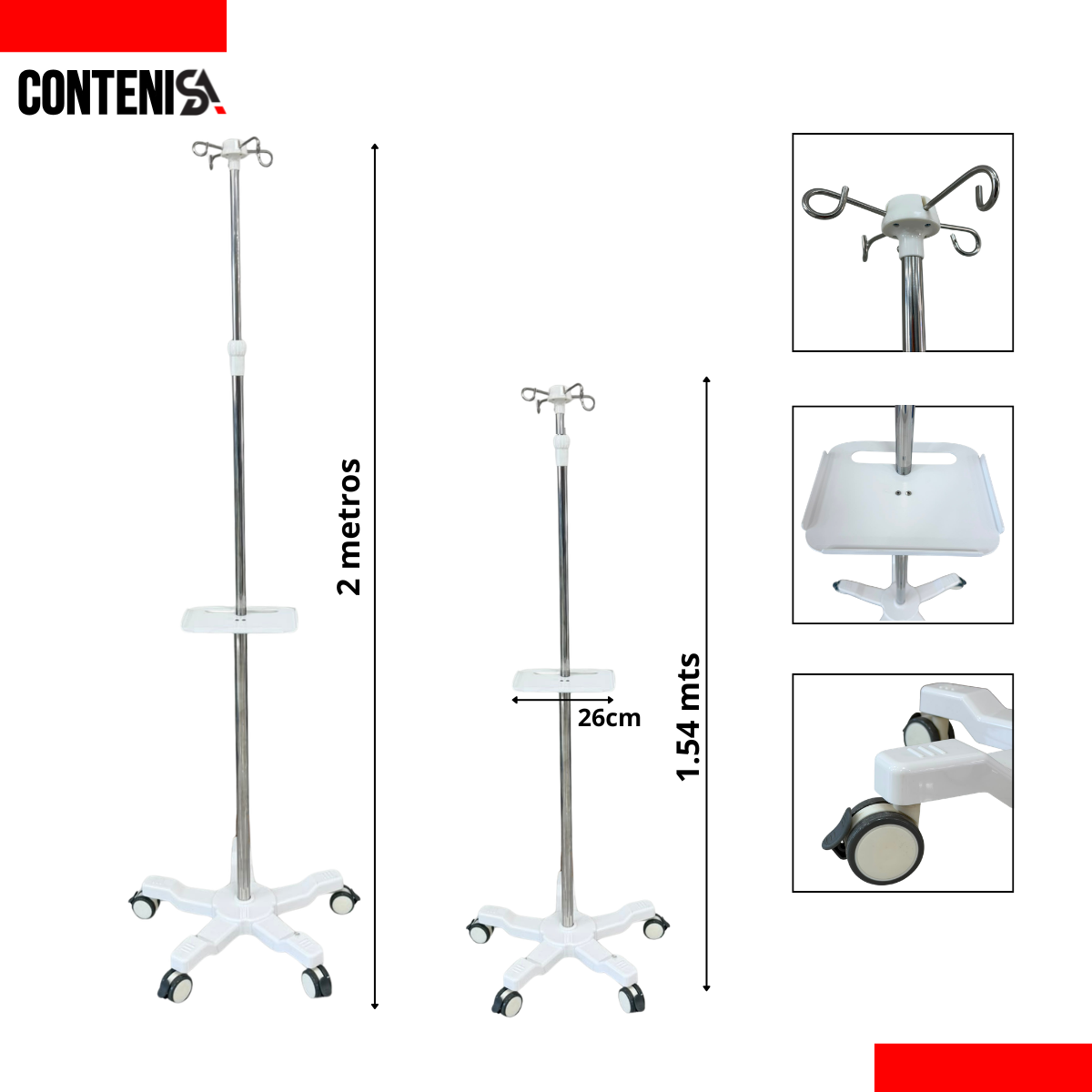 Atril porta bomba de infusión