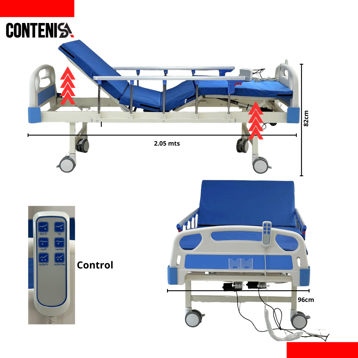 Camilla hospitalaria eléctrica 2 movimientos