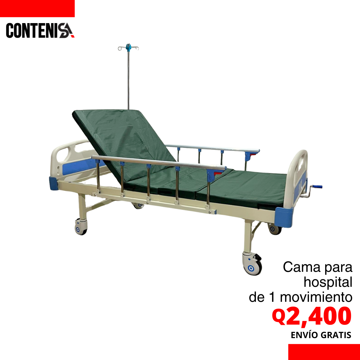 Cama para hospital de 1 movimiento