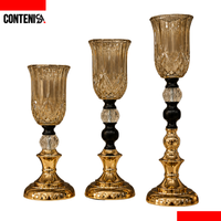 Set de candelabros cristal tipo copa