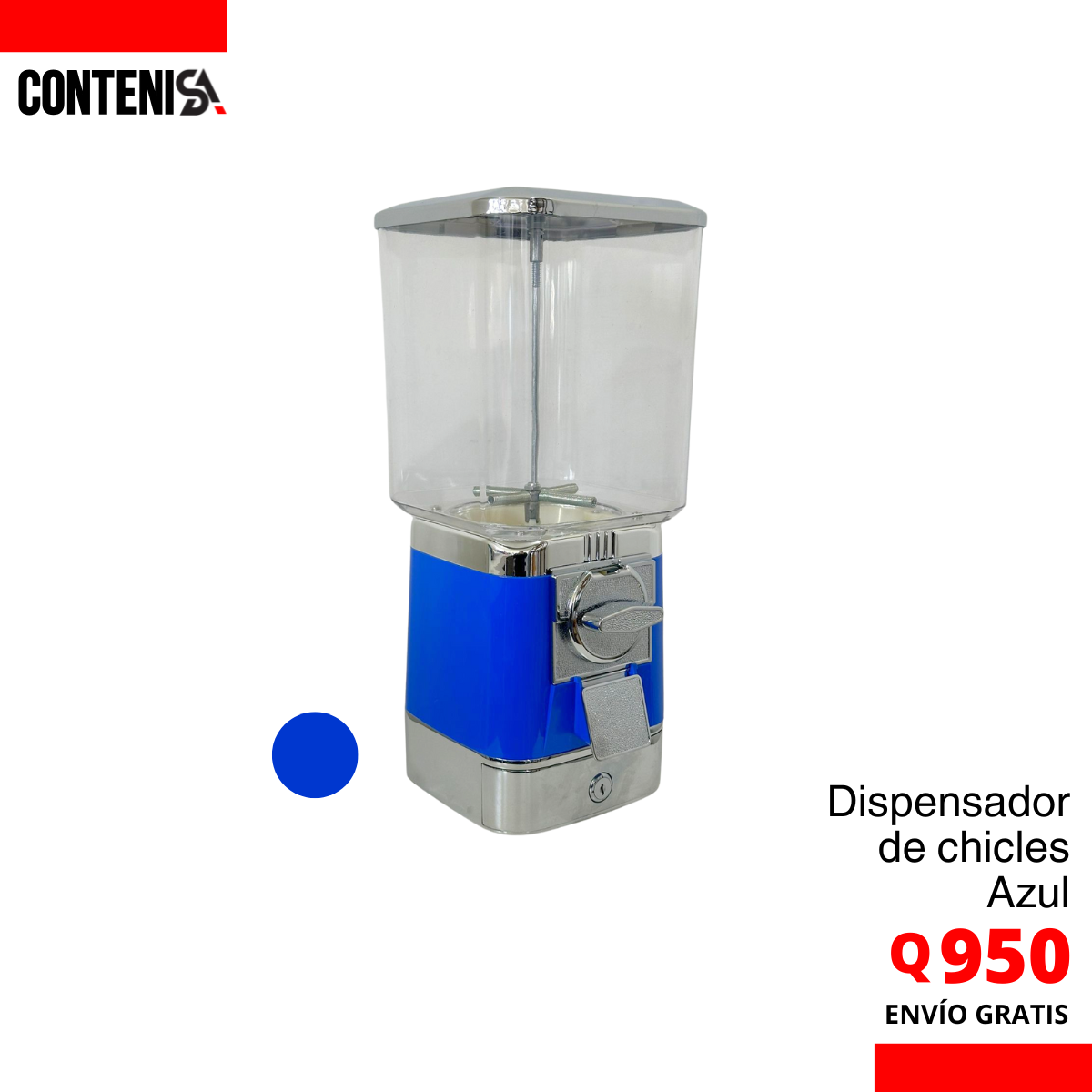 Dispensador individual de chicles AZUL