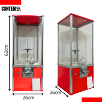 Máquina expendedora de capsulas con juguetes color rojo
