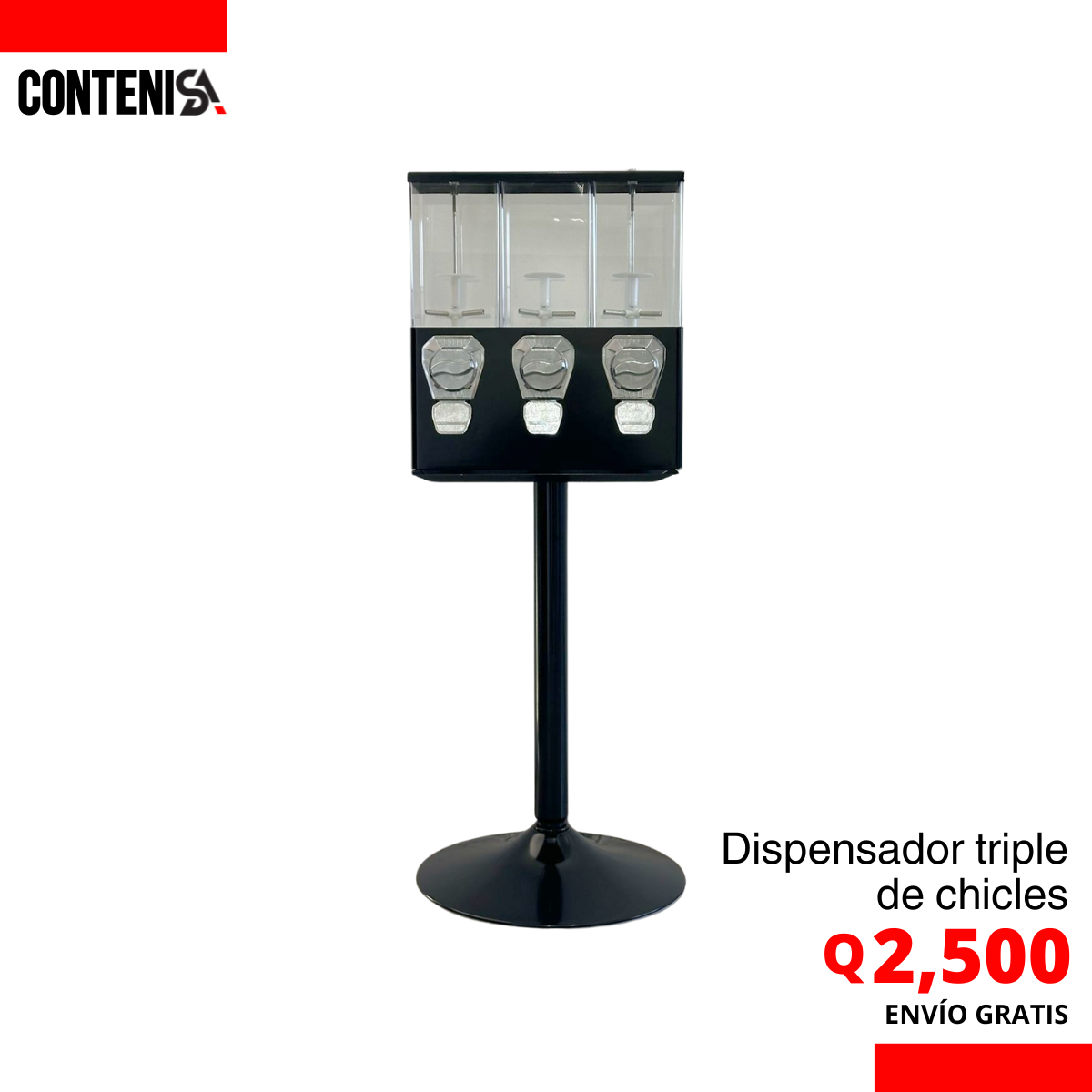Dispensador triple de chicles