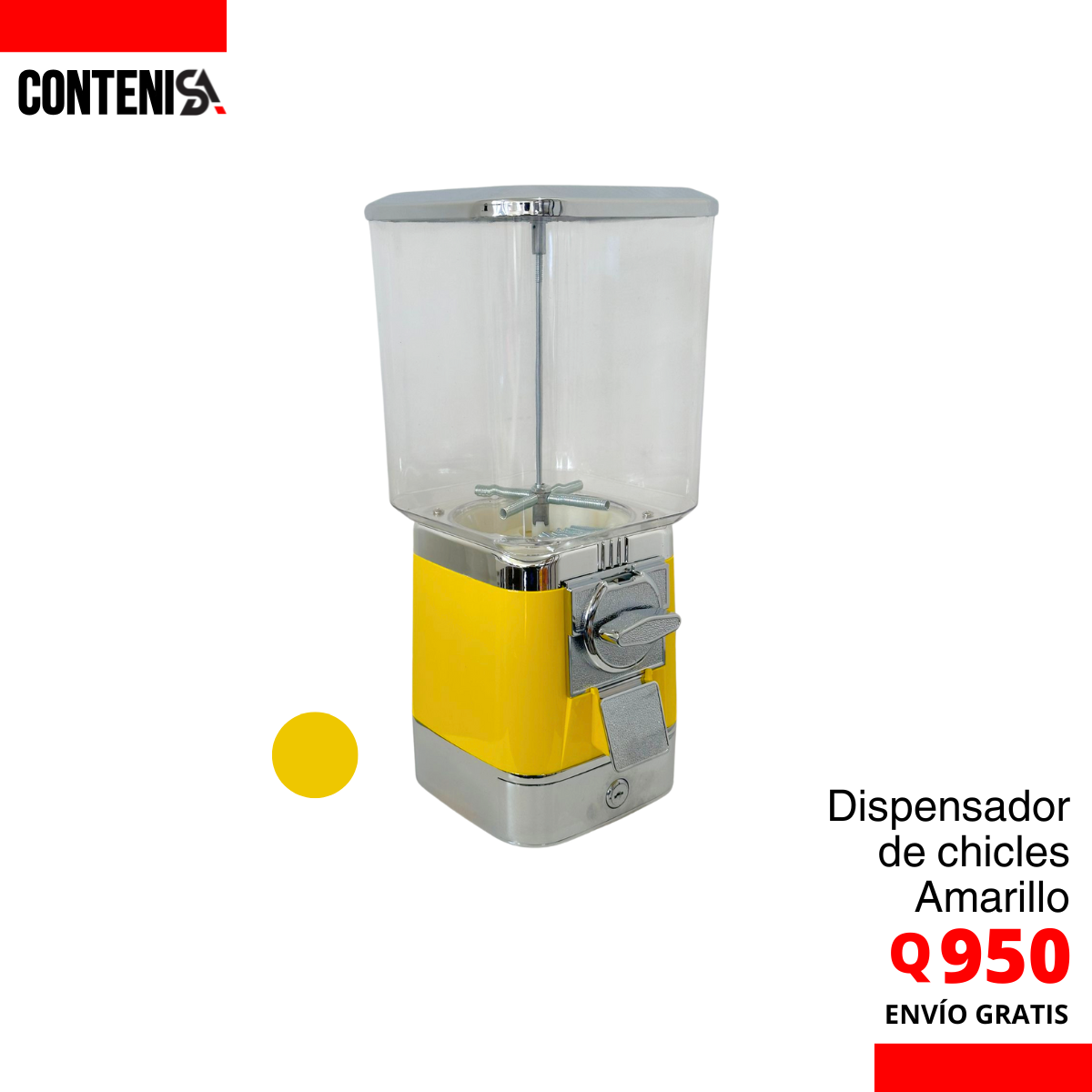 Dispensador individual de chicles AMARILLO