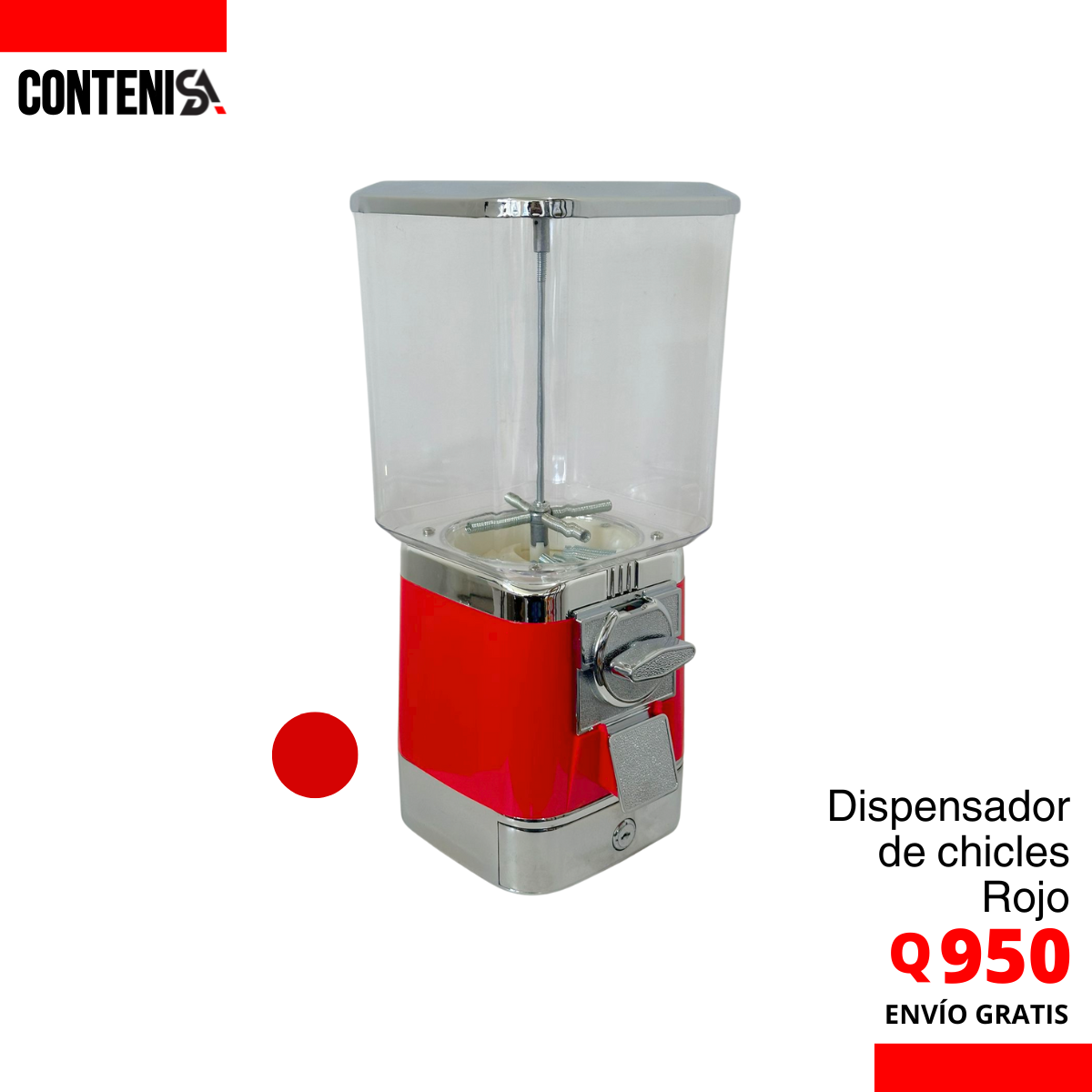 Dispensador individual de chicles ROJO