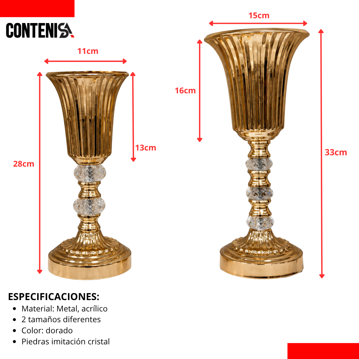 Dúo floreros tipo copa (Mod3)