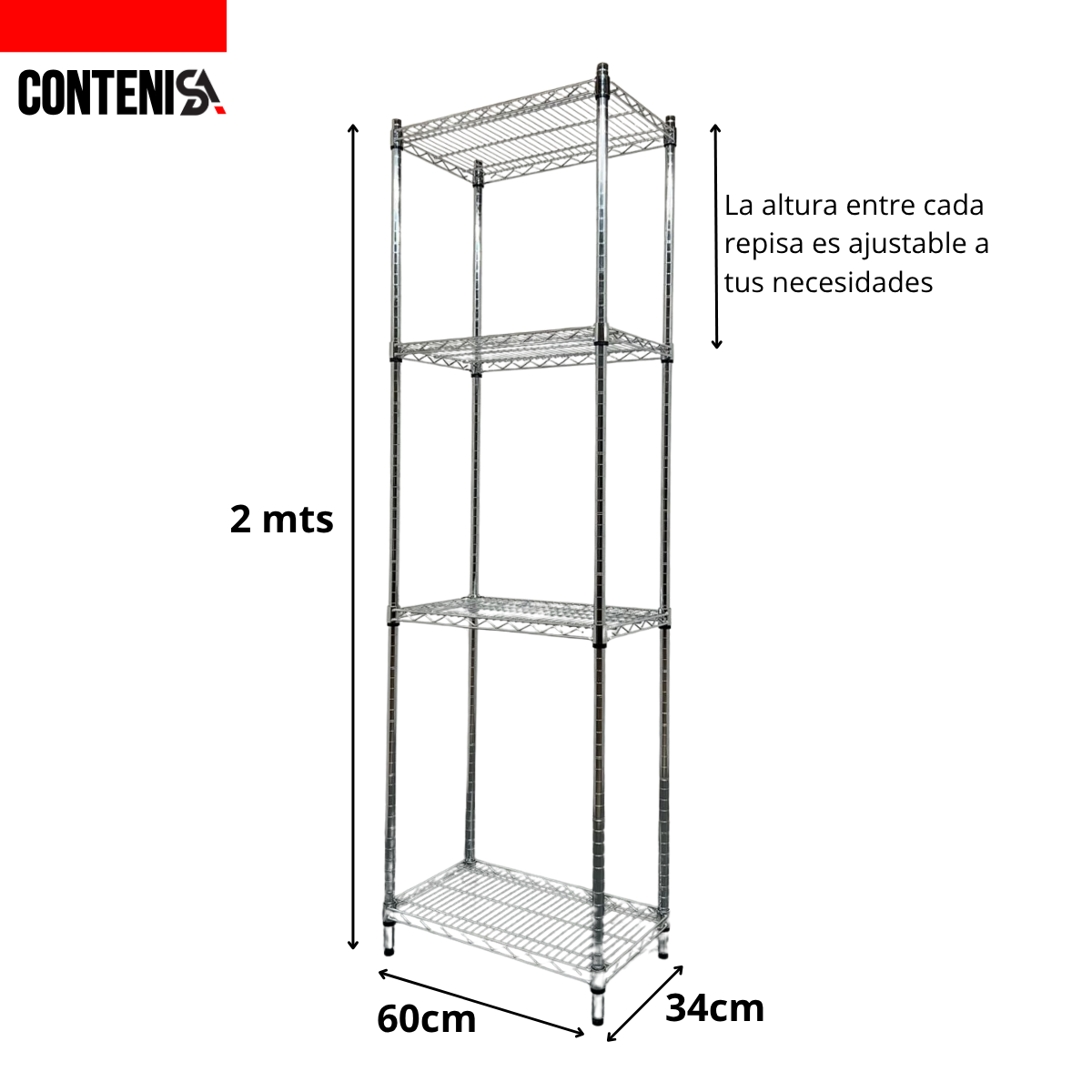 Estantería cromada pequeña