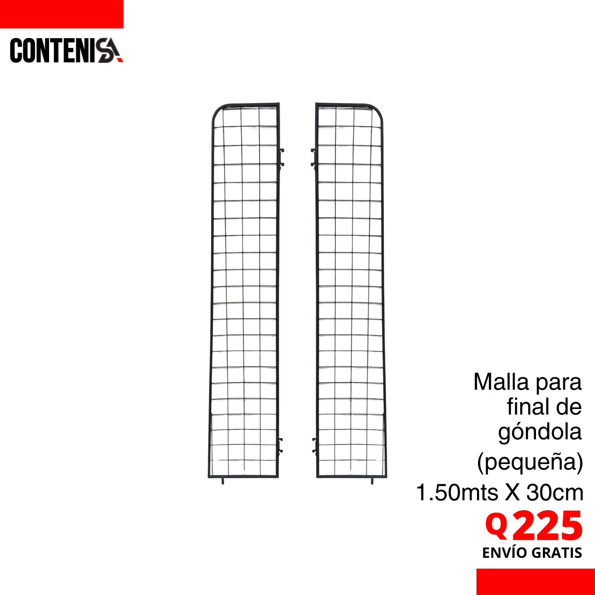 Par de rejilla para góndola 1.6 mts