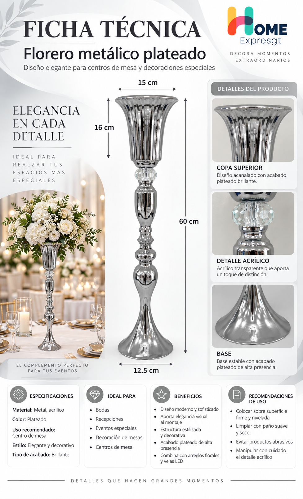 Florero plateado (Mod7)