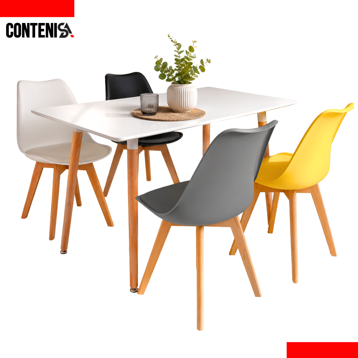 Juego de comedor minimalista