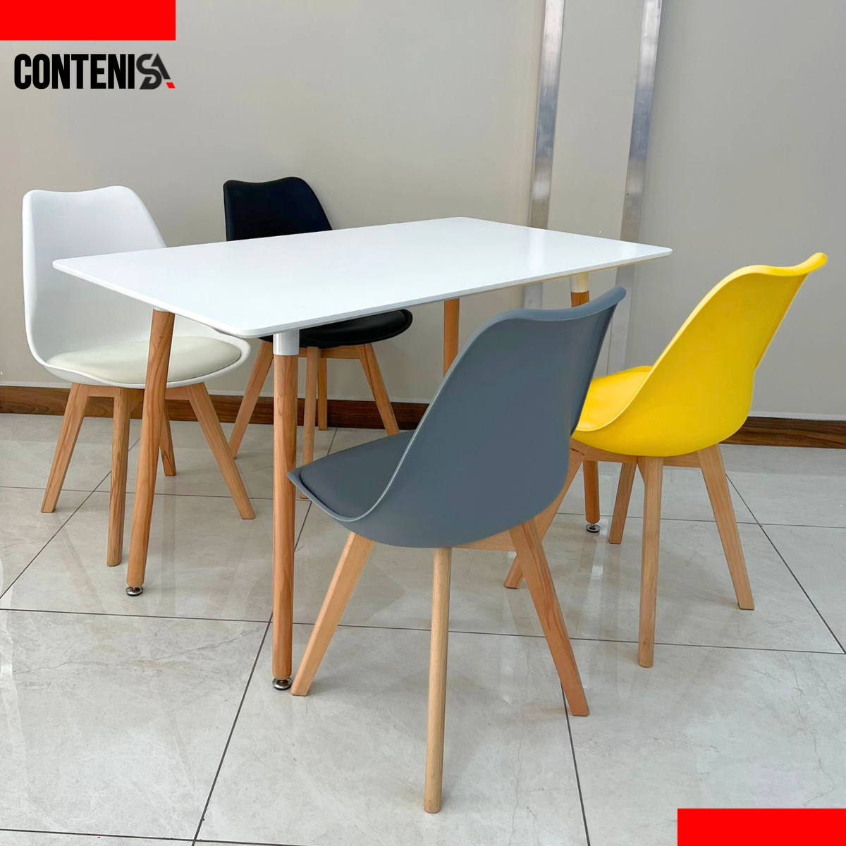Juego de comedor minimalista