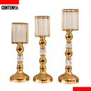 juego de tres candelabros cuadrados de acrílico