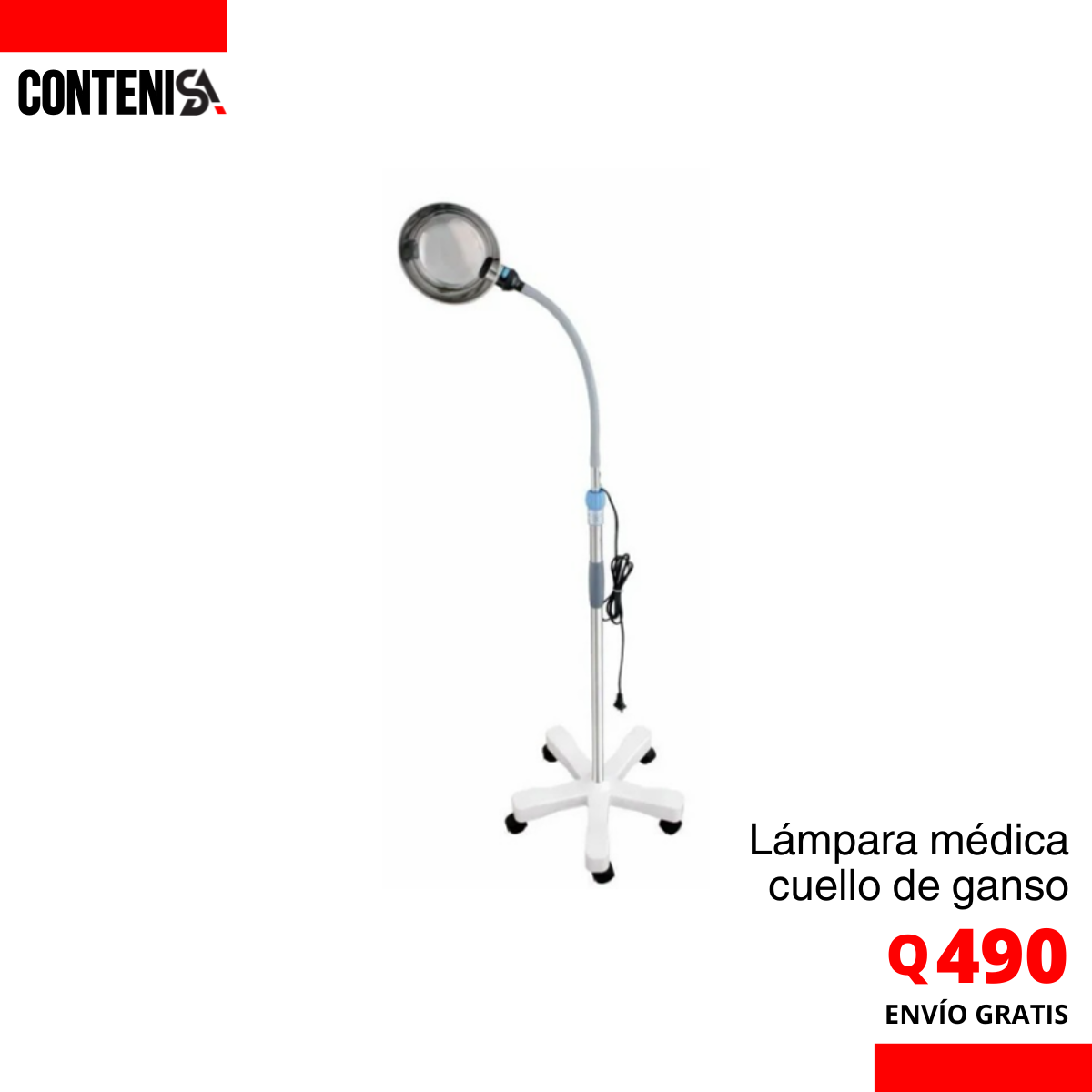 Lámpara médica cuello de ganso