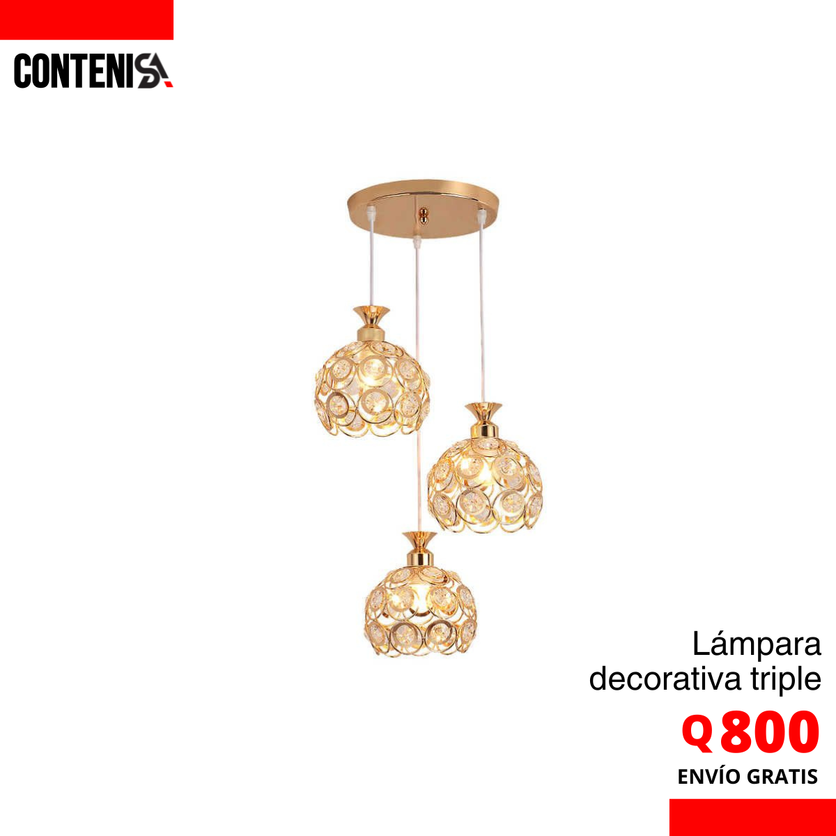 Lámpara Colgante triple decorativa