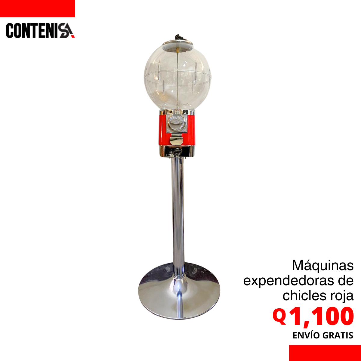 Máquina esfera expendedora de chicles ROJA