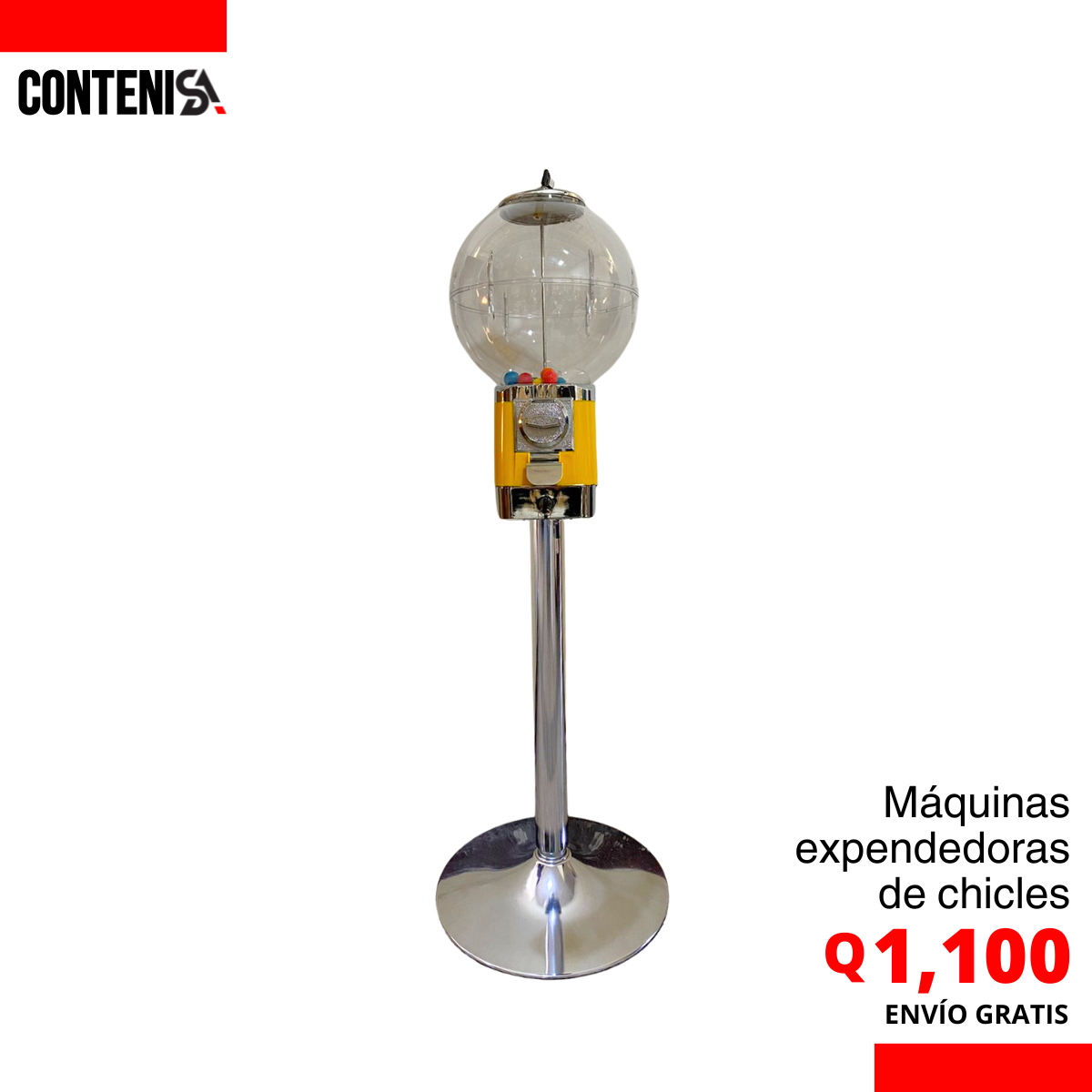Máquina esfera expendedora de Chicles color AMARILLO