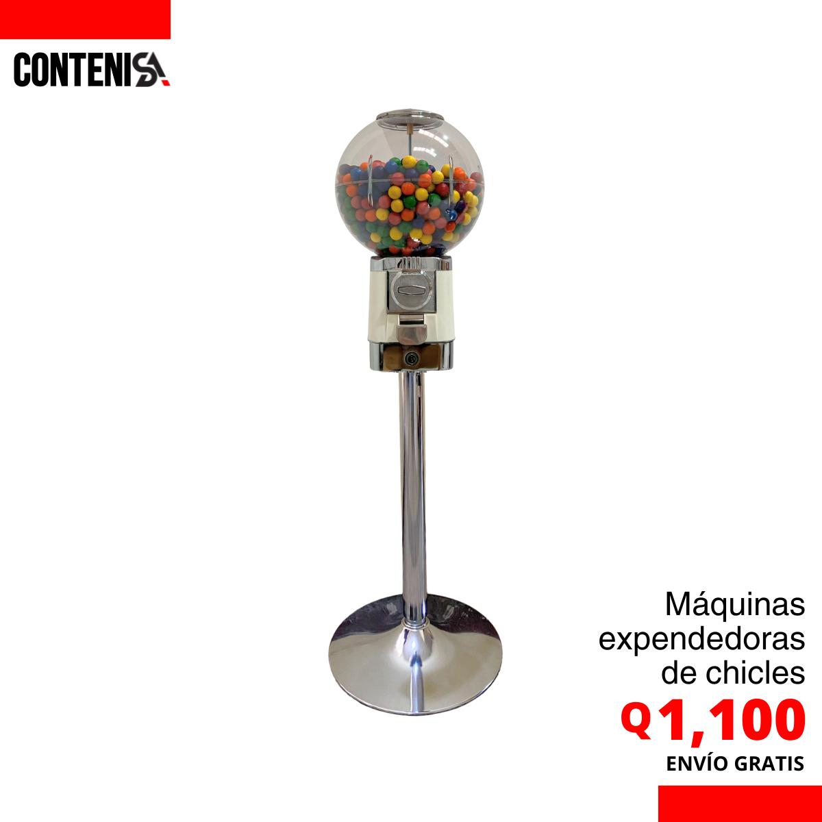 Máquina esfera Expendedora de Chicles Blanca