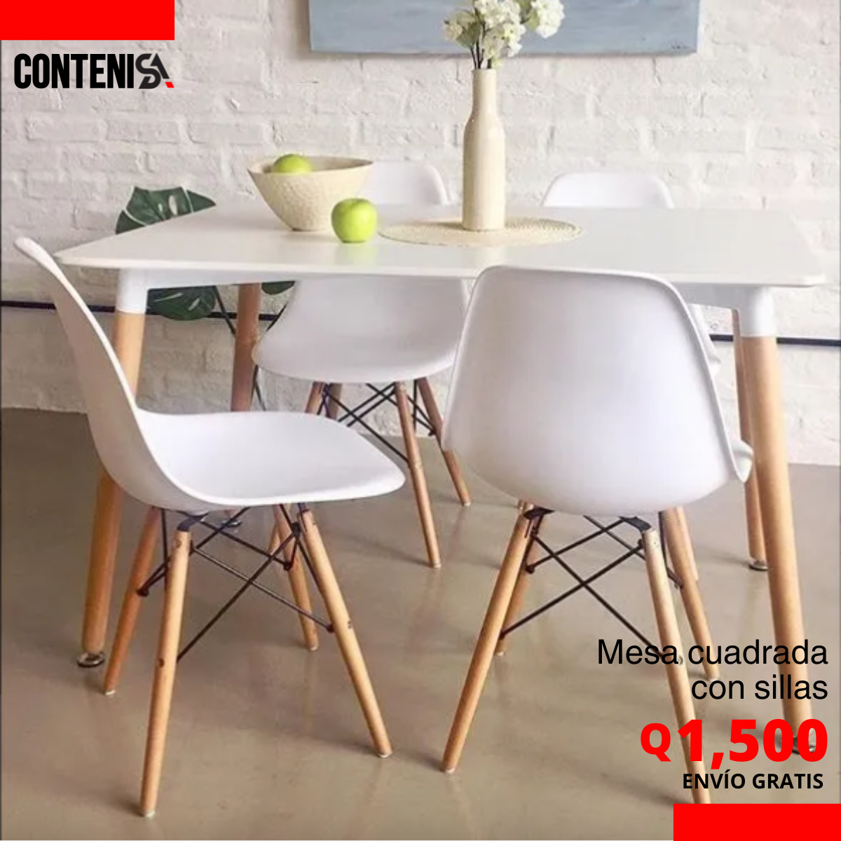 Juego de comedor minimalista