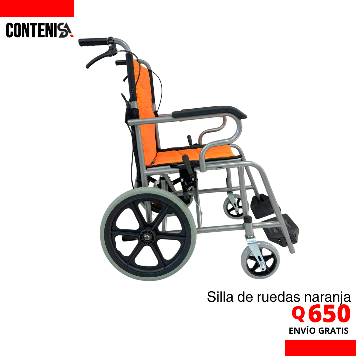 Silla de ruedas naranja