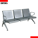 Silla de espera triple plateada