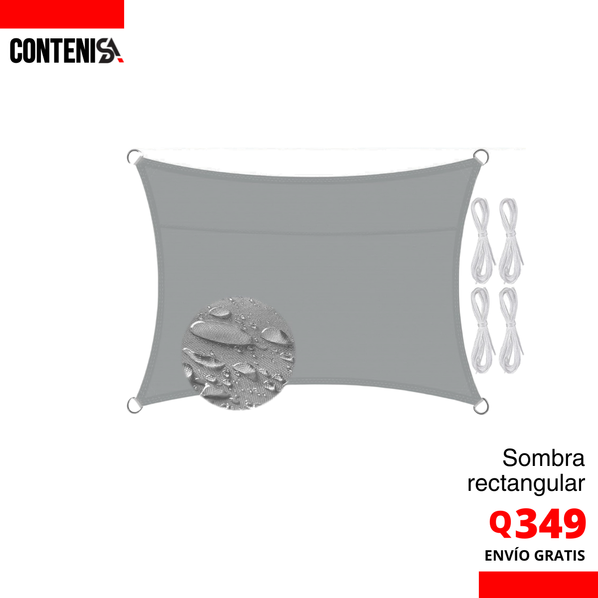 Sombra rectangular para exteriores