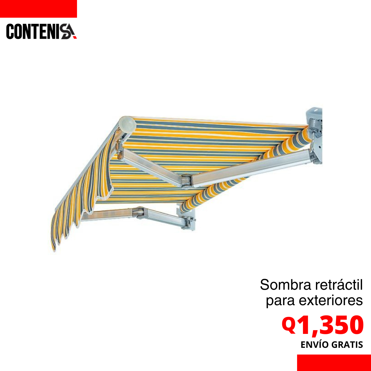 Toldo plegable retráctil con manivela